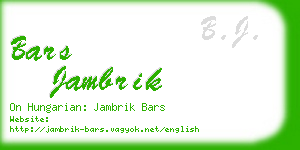 bars jambrik business card